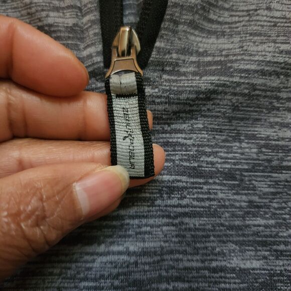 ZeroXposur Performance Polo Boys Large Heather Grey Dri-Tech Long Sleeve 1/4 Zip - Picture 3 of 11